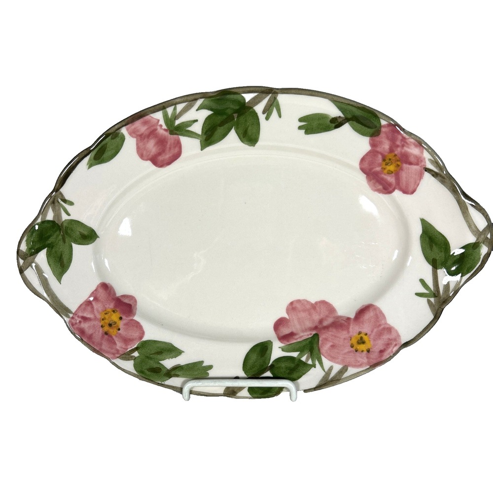 Franciscan Desert Rose Floral Oval Earthenware Platter 12x9 in Oven Safe England